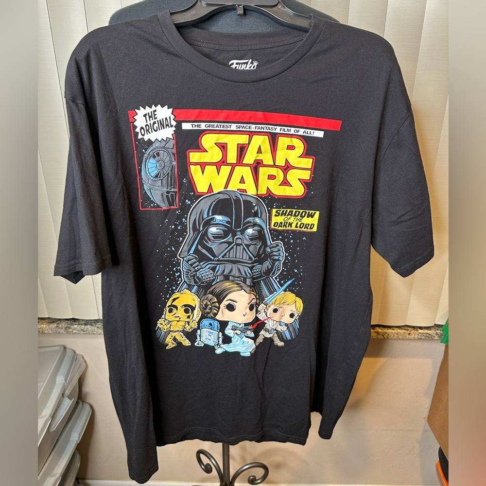 Funko Star Wars Black T-Shirt with Red and Yellow Design Unisex Size 2XL